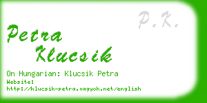 petra klucsik business card